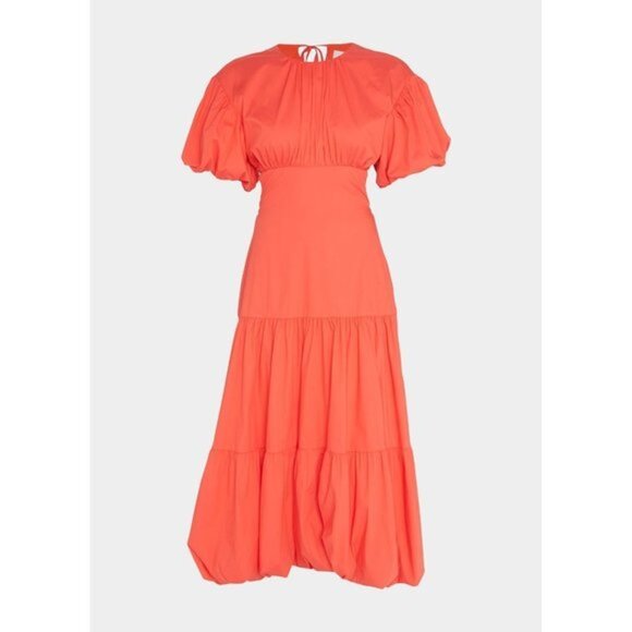NWOT CINQ A SEPT Maisey Puffed Sleeve Tiered Open-Back Dress SIZE 2 - Picture 11 of 11